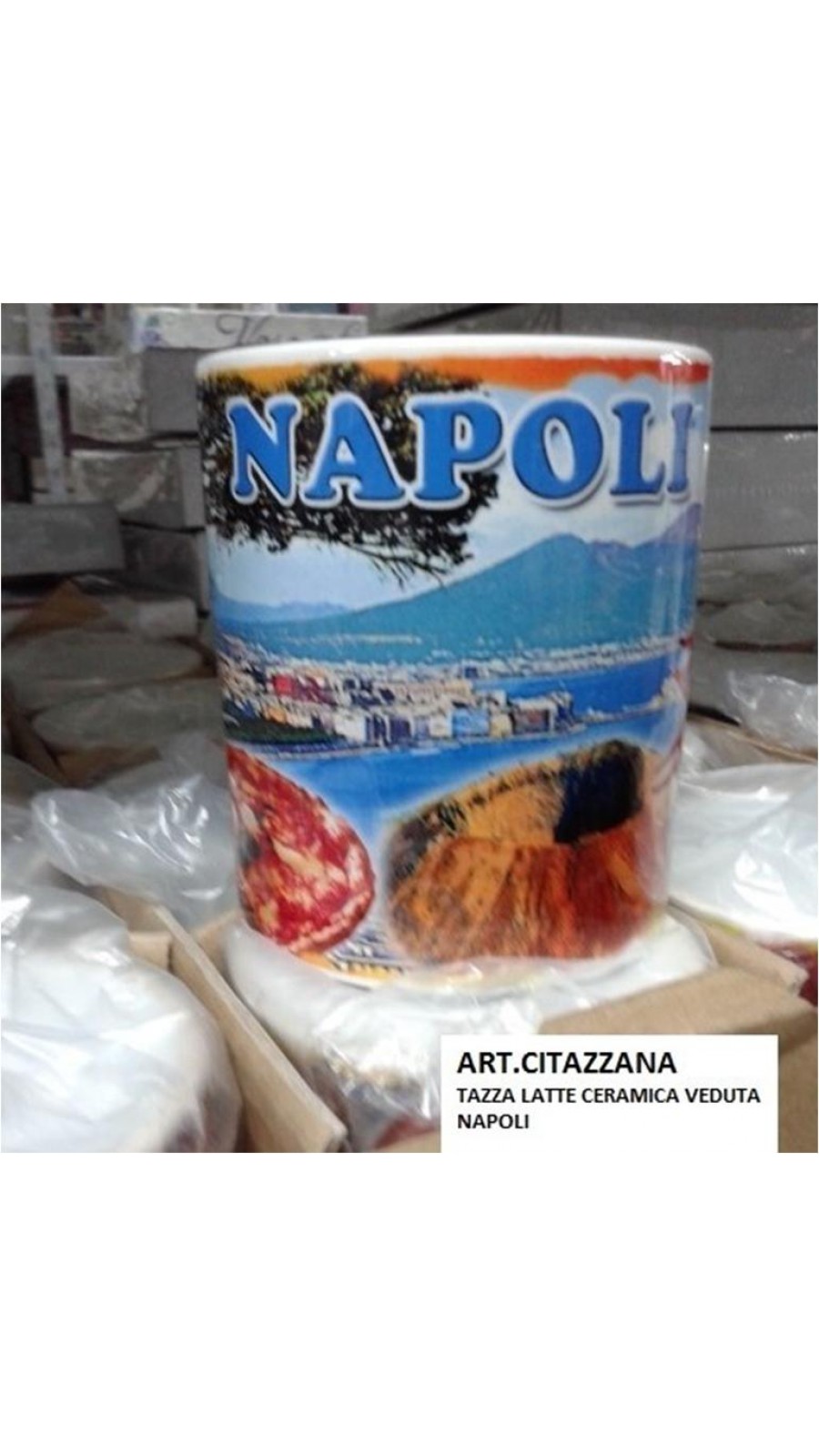 TAZZA LATTE IN CERAMICA VEDUTA NAPOLI